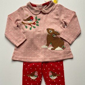 NWT Mini Boden HTF Robin & Bunny Set, 3-6m